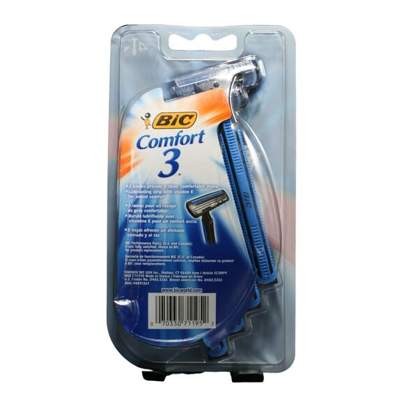 Lot of 3 BIC Comfort 3 Razors Triple Blade Razors for Men 4 Razors - Picture 3 of 7